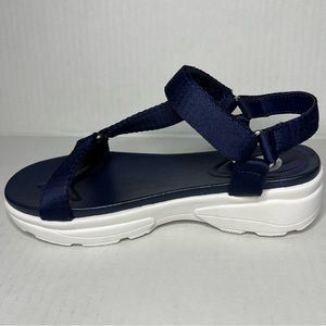 JOURNEE COLLECTION Womens Navy Cushioned Varro Open Toe Platform Sandals,Size 7